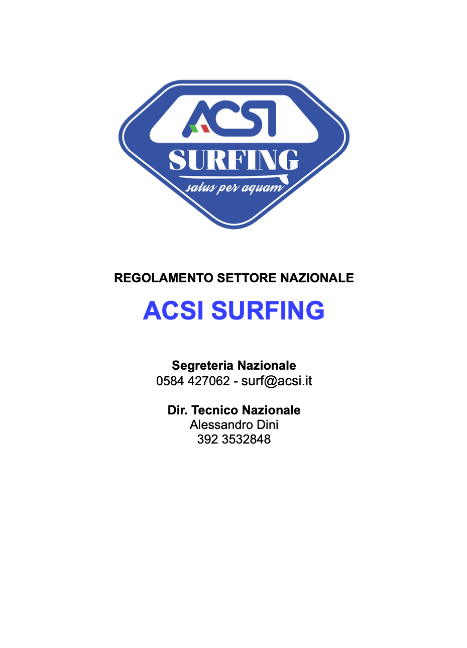 Regolamento Acsi Surfing